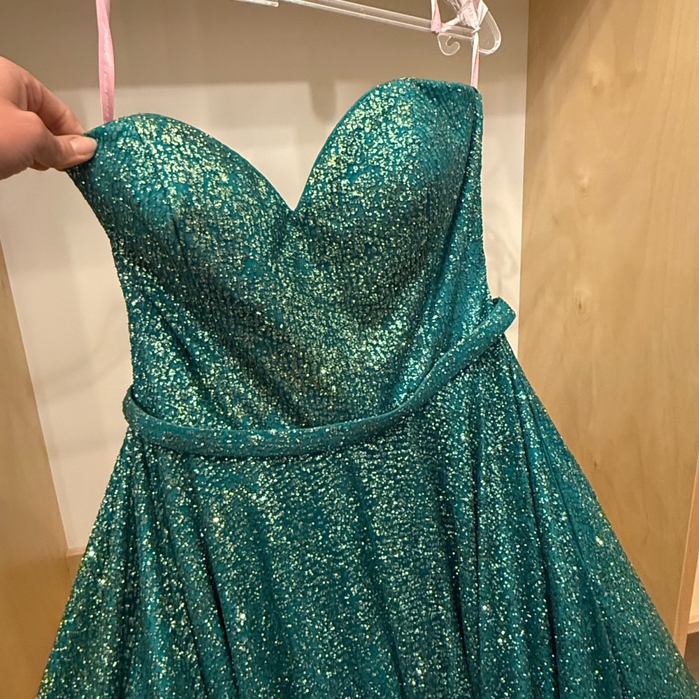 Alexia Designs emerald green Strapless Dress